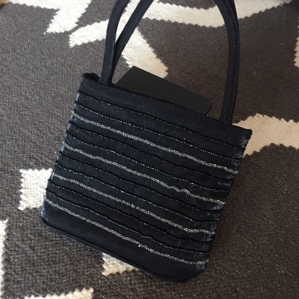 Black beaded purse evening bag